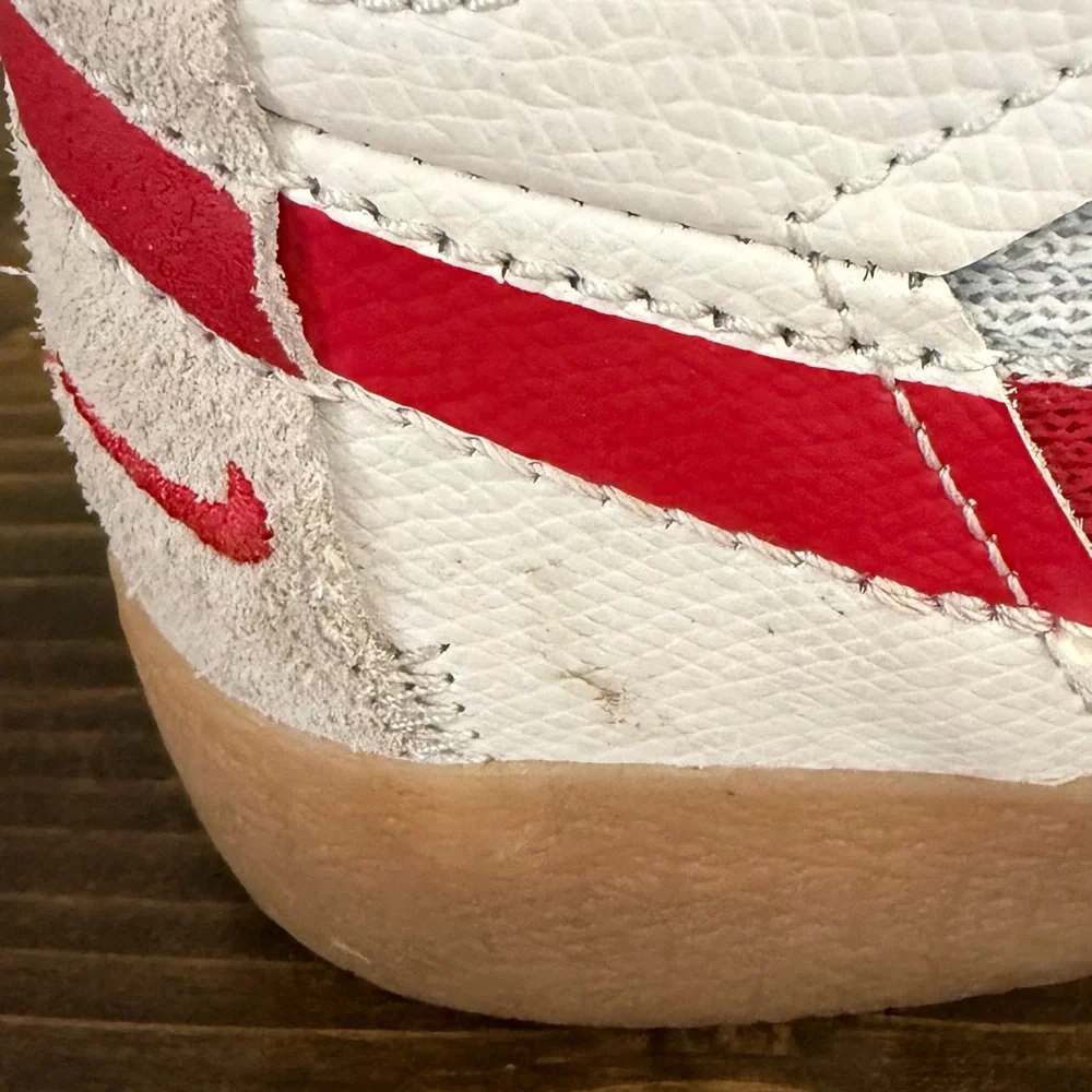 Nike SB Zoom Blazer Mid Premium Deconstructed Platinum University Red Gum Men 9